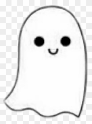 #white #ghost #cute #kawaii #black #halloween #aesthetic - Cartoon Clipart
