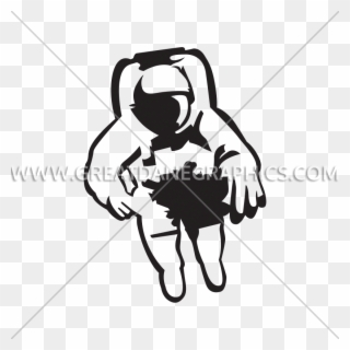 Astronaut Drawing Black And White - Illustration Clipart