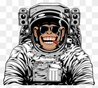 #ftestickers #cute #monkey #astronaut #space - Funny Astronaut Helmet Cartoon Clipart