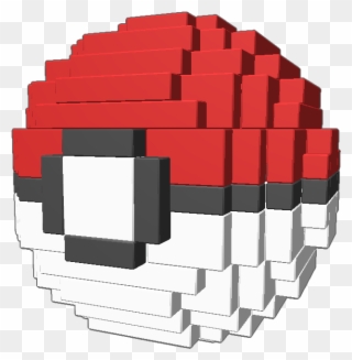 A 3d Pixel Art Pokeball From Pokemon - Pokeball Pixel Art Clipart