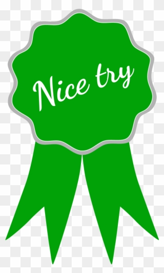 Participation Ribbon Clip Art For Kids - Nice Try Png Transparent Png