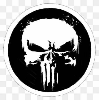 Punisher Drawing First - Punisher Skull White Logo Clipart