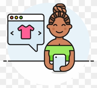 Image - Woman Shopping Online Icon Clipart