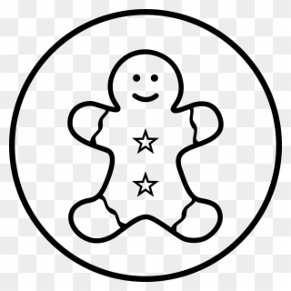 Gingerbread Man Coloring Page - Line Art Clipart