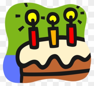 Vector Illustration Of Sweet Dessert Birthday Cake Clipart