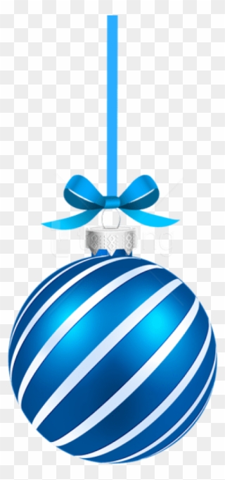 Free Png Blue Sriped Christmas Hanging Ball Png - Cartoon Christmas Ornaments Blue Clipart