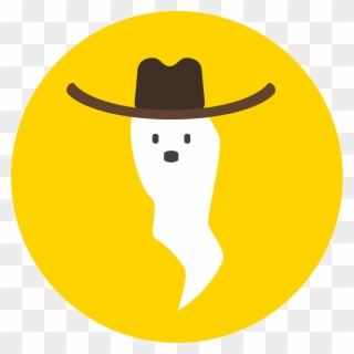 Illustration Of A Ghost Wearing A Cowboy Hat - Ghost Wearing A Cowboy Hat Clipart
