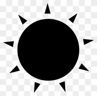 Sun Black Circular Shape With Small Rays Of Triangles - Sun Silhouette Png Clipart