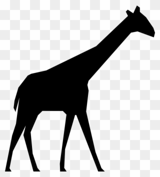 Giraffe Silhouette Clip Art - Siluetas De Animales Jirafa - Png Download