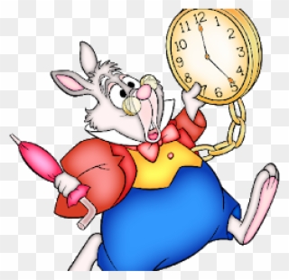 Clock Clipart Alice In Wonderland - Alice In Wonderland And Rabbit - Png Download