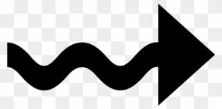 Wavy Black Arrow Symbol Png - Transparent Background Wavy Arrow Clipart