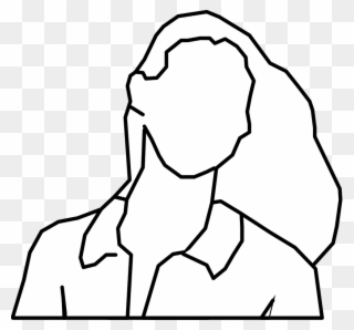 Silhouette Woman Front Outline Bw - Silhouette Of A Woman Head Outline Clipart
