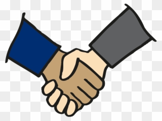 Two Hands Clasped Color - Clip Art Hand Shake - Png Download