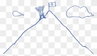 Doodle Of Person Climbing Mountain - Silver Lining Png Clipart