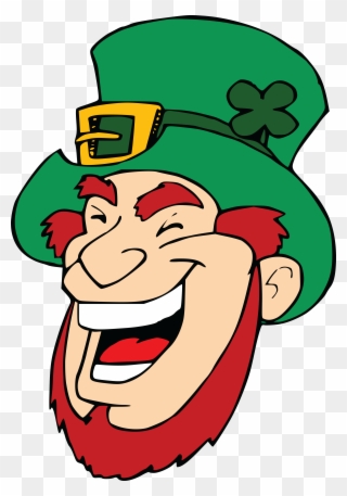 Free Clipart Of A Laughing Leprechaun Face - Leprechaun Face - Png Download