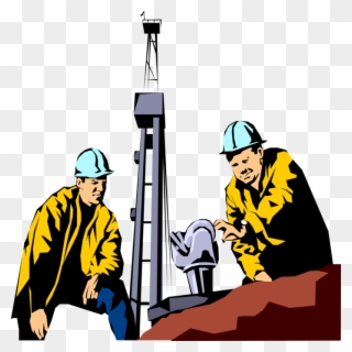 Image Library Download Workers With Drill Bit And Derrick - Oil Rig Worker Clipart - Png Download