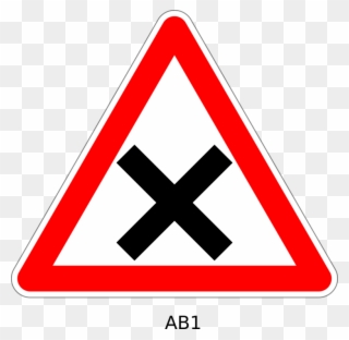Traffic Sign Warning Sign Intersection Road - Intersection Sign Clipart