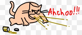 Big Image - Sneezing Cat Clipart - Png Download