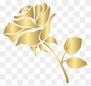 Decorative Gold Rose Png Clip Art Image - Gold Rose Clip Art Transparent Png
