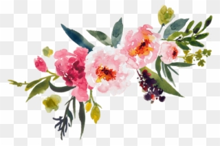 Painting Flower Bouquet Clip Art Leaves Transprent - Transparent Background Watercolor Flowers Png
