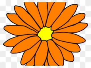 Yellow Flower Clipart Orange - Single Flower Coloring Flower - Png Download