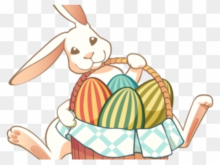 Photoshop Clipart Easter - Easter Bunny With Eggs - Png Download