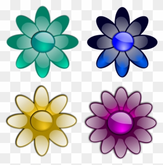 Petal Clipart Tiny Flower - Clip Art Four Flowers - Png Download