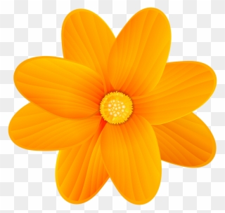 Orange Flower Png Clip Art Image - Yellow Orange Flower Clipart Transparent Png