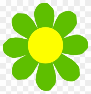 Yellow Green Flower Clipart - Png Download