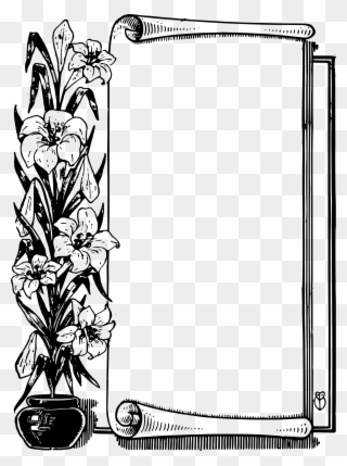 Pot Frame Big Image Png - Scroll Border Black And White Clipart