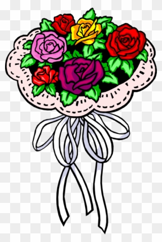 Bouquet Vector Rose Illustration Vector Freeuse Download - Bridal Bouquets Clip Art - Png Download