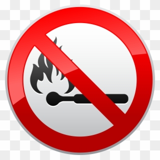 No Naked Flames Prohibition Sign Png Clipart - No Naked Flame Sign Transparent Png