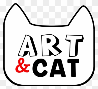 Art And Cat - Line Art Clipart