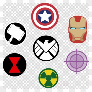 Avengers Symbol Clipart Black Widow Thor Captain America - Avengers Symbols - Png Download