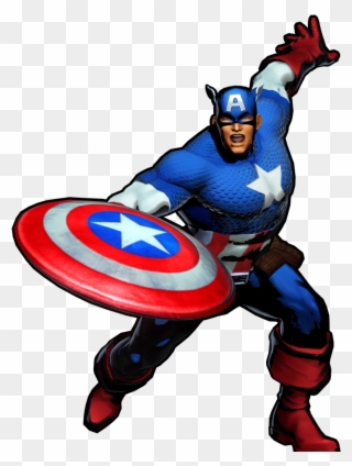 Captain America Clipart Wikia - Captain America Marvel Vs Capcom 3 In Game - Png Download