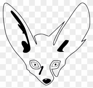 Simple Fennec Fox Drawing Clipart