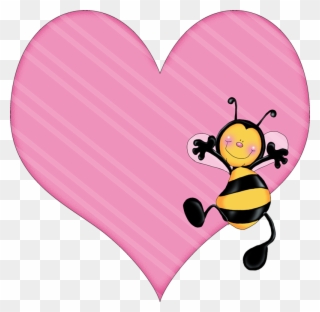 Embroidery - Bee Hearts Clipart - Png Download