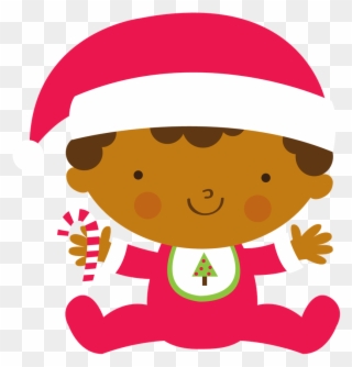 Natal - Minus - Black Boy 1st Christmas Round Ornament Clipart