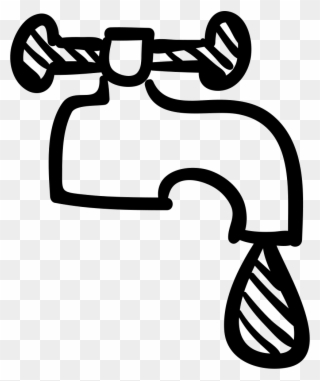 Wash Drawing Faucet - Tap Water Drawing Clipart