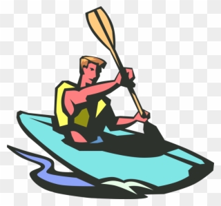 Png Free Stock Kayaker Kayaks Rapids With Paddle Vector - Kayak Graphics Transparent Background Clipart