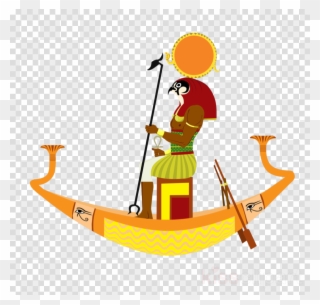 Download Egyptian Gods Transparent Clipart Ancient - Ra Egyptian God Boat - Png Download