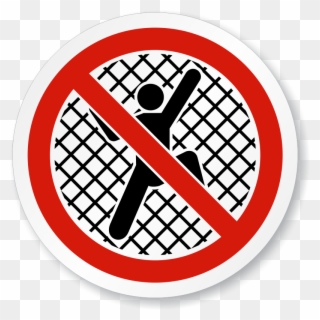 No Climbing On Fence Iso Sign - No Climbing On Fence Clipart