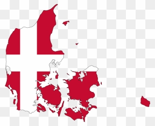 Flag Of Denmark Vector Map National Flag - Denmark Map With Flag Clipart