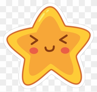 Clip Download Star Clip Cute - Sticker Star Smile - Png Download