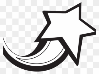Shooting Star Clipart Cute - Shooting Star Clipart Black And White Free - Png Download