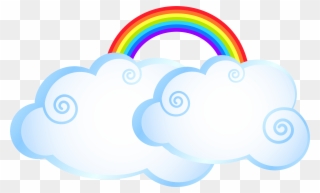 Clouds And Rainbows Clipart - Png Download