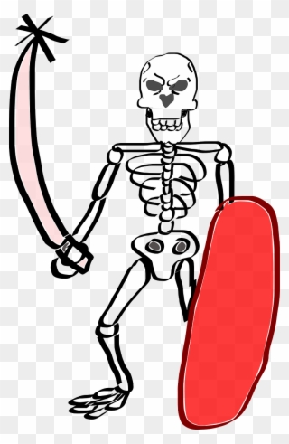 Human Skeleton Skull Bone Joint - Pirate Skeleton Easy Drawing Clipart