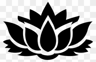 Big Image - Clipart Lotus Flower Black And White - Png Download