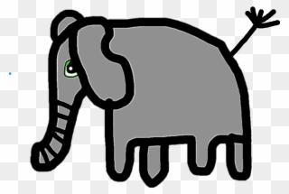Elephant - Tail Up Clipart