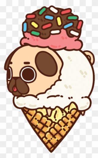 Pug-cream - Pugs And Ice Cream Clipart
